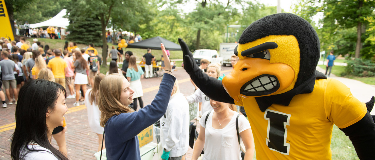 Herky at block party