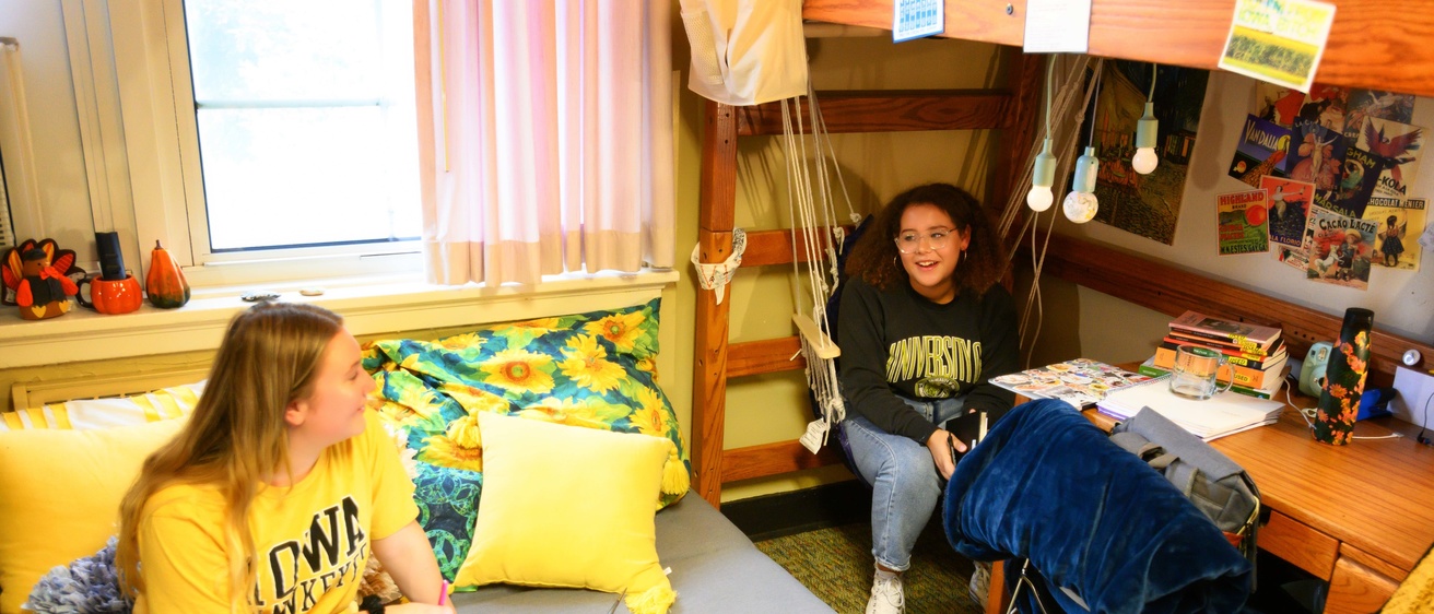 students in Hillcrest residence hall
